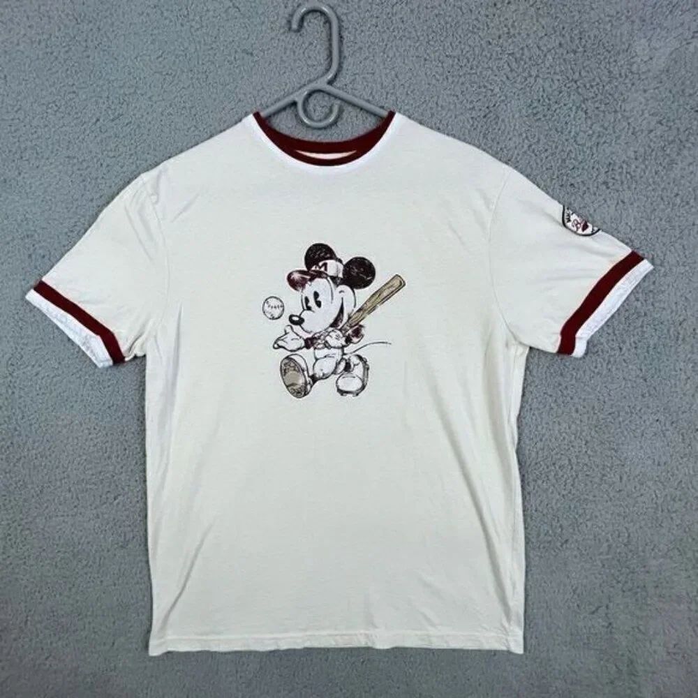 DISNEY PARKS MENS T SHIRT CREAM COLOR SIZE M